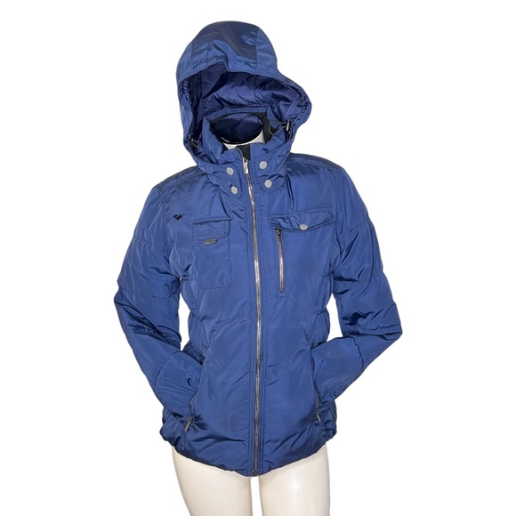 OBERMEYER Leighton Insulated Hooded Ski Jacket Navy Blue Women's Size 6 - Picture 4 of 16